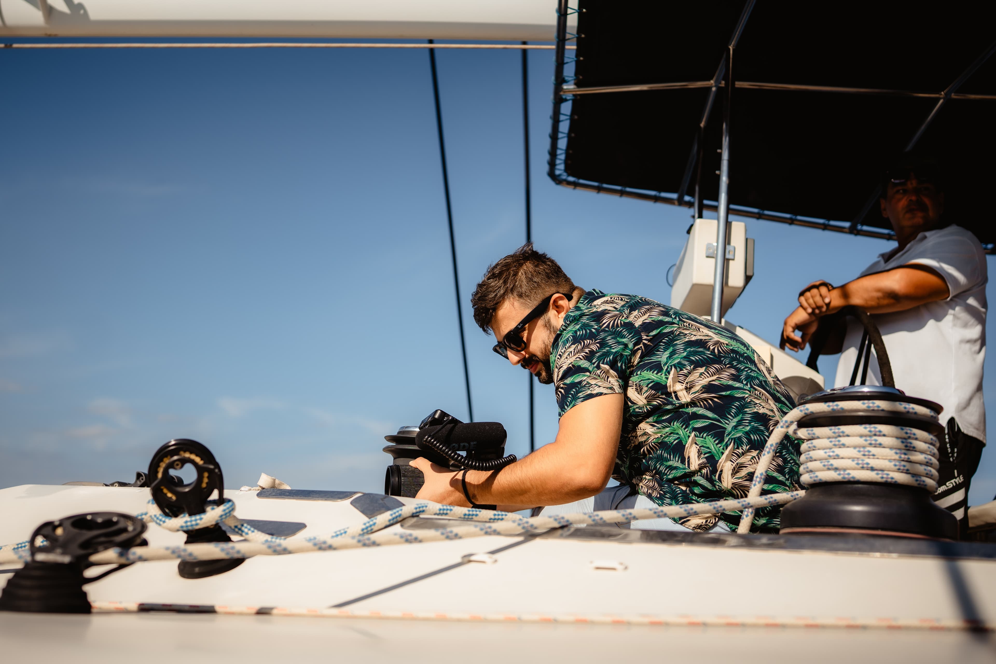 Adrian Olteanu filming on location